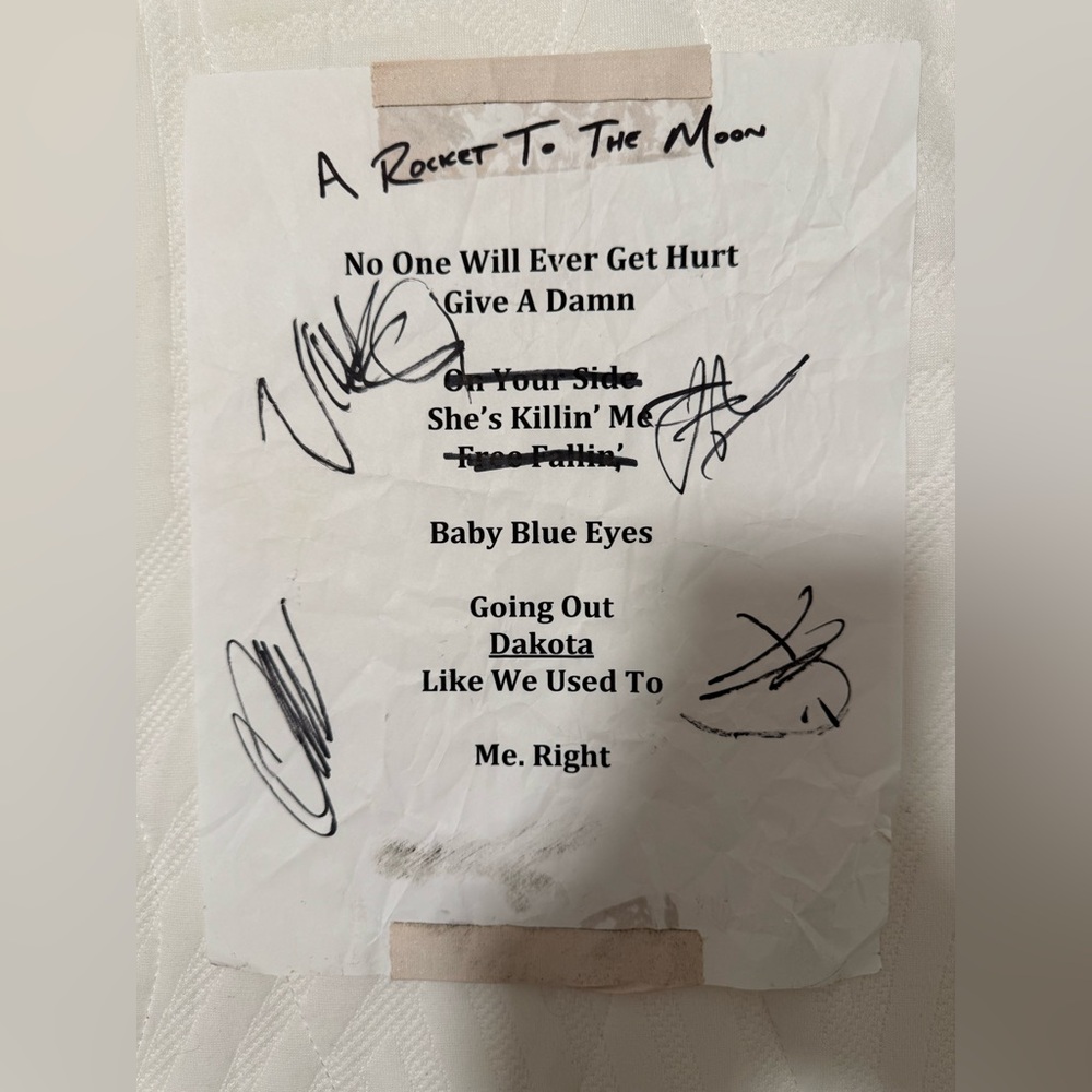 A Rocket To The Moon Concert Setlist Signed April 13 2012 Atlantic City NJ ARTTM